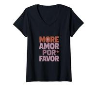 Donna Altro Amor por Favor Spagnolo Love Quote Maglietta con Collo a V