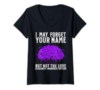 Donna Alzheimer's Awareness Products alzheimers Gifts for patients Maglietta con Collo a V