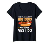 Donna Amante degli hot dog Non mangio sempre hot dog Maglietta con Collo a V