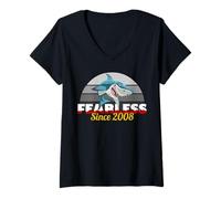Donna Amante degli Squali Fearless dal 2008 Maglietta con Collo a V