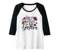 Donna Amante del Giardinaggio, Donne & Ragazze, la Vita è Meglio in Giardino Maglia con Maniche Raglan