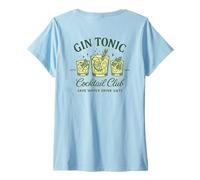 Donna Amante del Gin Cocktail del Club Sociale Vintage Maglietta con Collo a V