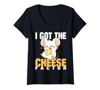 Donna Amante del Mouse Ho ottenuto Il Proprietario dei Topi del Fattore Formaggio Maglietta con Collo a V