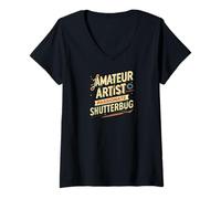 Donna Amateur Artist Passionate Shutterbug Art Photography Maglietta con Collo a V