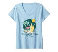 Donna Ambergris Caye Belize Souvenir Belize Vacation Reminder Belize Maglietta con Collo a V