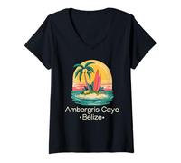 Donna Ambergris Caye Belize Souvenir Belize Vacation Reminder Belize Maglietta con Collo a V