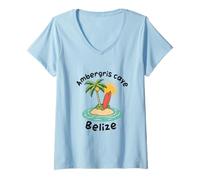 Donna Ambergris Caye Belize Souvenir Belize Vacation Reminder Belize Maglietta con Collo a V