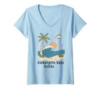 Donna Ambergris Caye Belize Souvenir Belize Vacation Reminder Belize Maglietta con Collo a V