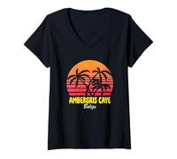 Donna Ambergris Caye Belize Viaggiare Maglietta con Collo a V