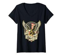 Donna American Bald Eagle Bird Regalo per Uomini, Donne, Bambini, Ragazzi Giovani Maglietta con Collo a V