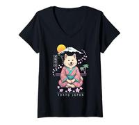 Donna American Eskimo Dog Maglietta con Collo a V