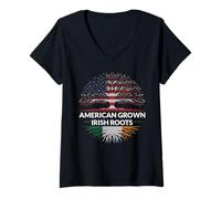 Donna American Grown Irish Roots Maglietta con Collo a V