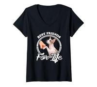 Donna American Hairless Terrier Lover Design Terrier Senza Pelo Maglietta con Collo a V