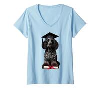 Donna American Water Spaniel Cane Laurea Cap Laureato Proprietario Cucciolo Maglietta con Collo a V
