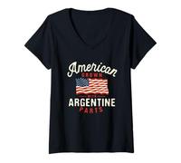 Donna Americano cresciuto con nazionalità patriottica delle parti argentine Maglietta con Collo a V