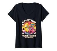 Donna Amici Pride Rainbow Love Maglietta con Collo a V
