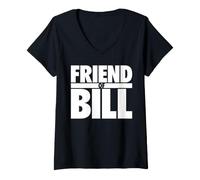 Donna Amico di Bill AA Sobriety Maglietta con Collo a V