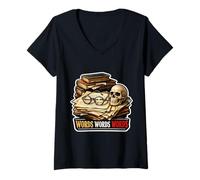 Donna Amleto Parole Shakespeare Citazione Dramma Tragedia Play Maglietta con Collo a V