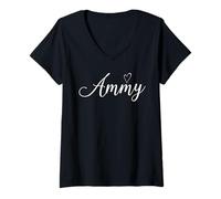 Donna Ammy Love Heart Fun Ammy Grandma Shirt Mom Mothers Day Maglietta con Collo a V