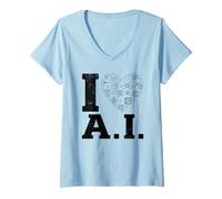 Donna Amo Ai - Robot di apprendimento Automatico di intelligenza Artificiale Maglietta con Collo a V