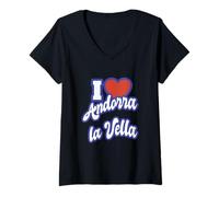 Donna Amo Andorra la Vella Maglietta con Collo a V