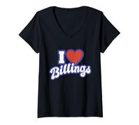 Donna Amo Billings Montana Maglietta con Collo a V