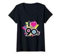 Donna Amo gli anni '90 Maglietta con Collo a V