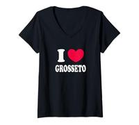 Donna Amo Grosseto Maglietta con Collo a V