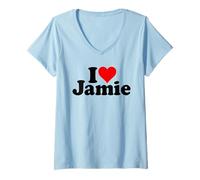 Donna Amo Heart Jamie Maglietta con Collo a V