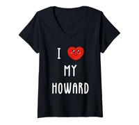 Donna Amo Howard Nome Divertente Maglietta con Collo a V