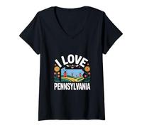 Donna Amo i mulini a Vento della Pennsylvania Maglietta con Collo a V