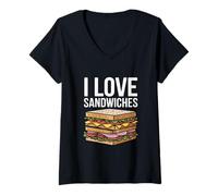 Donna Amo i panini Arte culinaria Creativa Maglietta con Collo a V