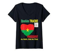 Donna AMO Ibrahim TRAORE, Burkina Faso Maglietta con Collo a V