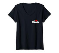 Donna Amo Il Cuore Giorgia Maglietta con Collo a V