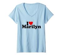 Donna AMO IL CUORE MARILYN MARY Maglietta con Collo a V