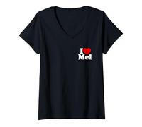 Donna Amo Il Cuore Mel Melvin Melanie Melinda Melissa Melody Maglietta con Collo a V