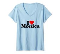 Donna Amo Il Cuore Monica Maglietta con Collo a V