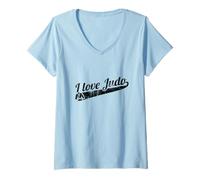 Donna Amo Il Judo Maglietta con Collo a V