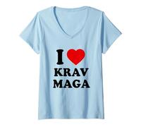 Donna Amo Il Krav Maga Maglietta con Collo a V