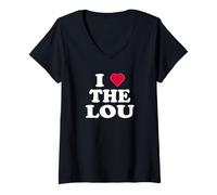 Donna Amo il Lou | Divertente 314 St Louis Maglietta con Collo a V