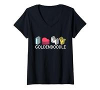 Donna Amo Il Mio Goldendoodle Maglietta con Collo a V