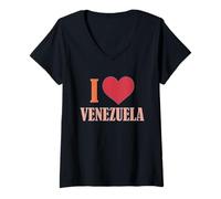Donna Amo Il Venezuela, Amo Il Venezuela Maglietta con Collo a V