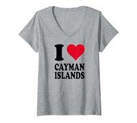 Donna Amo Isole Cayman Maglietta con Collo a V