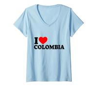 Donna Amo la Colombia Maglietta con Collo a V