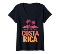 Donna Amo la Costa Rica Maglietta con Collo a V