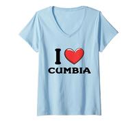 Donna Amo la Danza Cumbia Maglietta con Collo a V