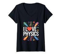 Donna Amo la Fisica Passione scientifica Maglietta con Collo a V