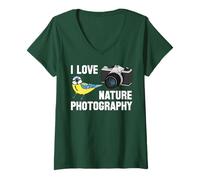 Donna Amo la fotografia naturalistica, fotografo naturalista Maglietta con Collo a V