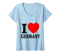 Donna Amo la Germania Maglietta con Collo a V