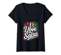Donna Amo la Gioia di Un appassionato di Salsa Maglietta con Collo a V